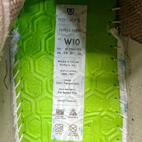 Rothy’s The Lace Up Tan Cream Casual Sneakers Women’s 10 - Picture 14 of 14